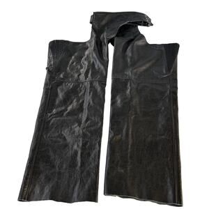 X Element Black Leather Motorcycle Chaps Biker Riding Pants Size 22